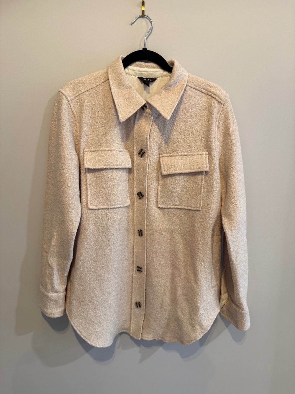 RW&CO Button-Up Shirt Jacket Beige
